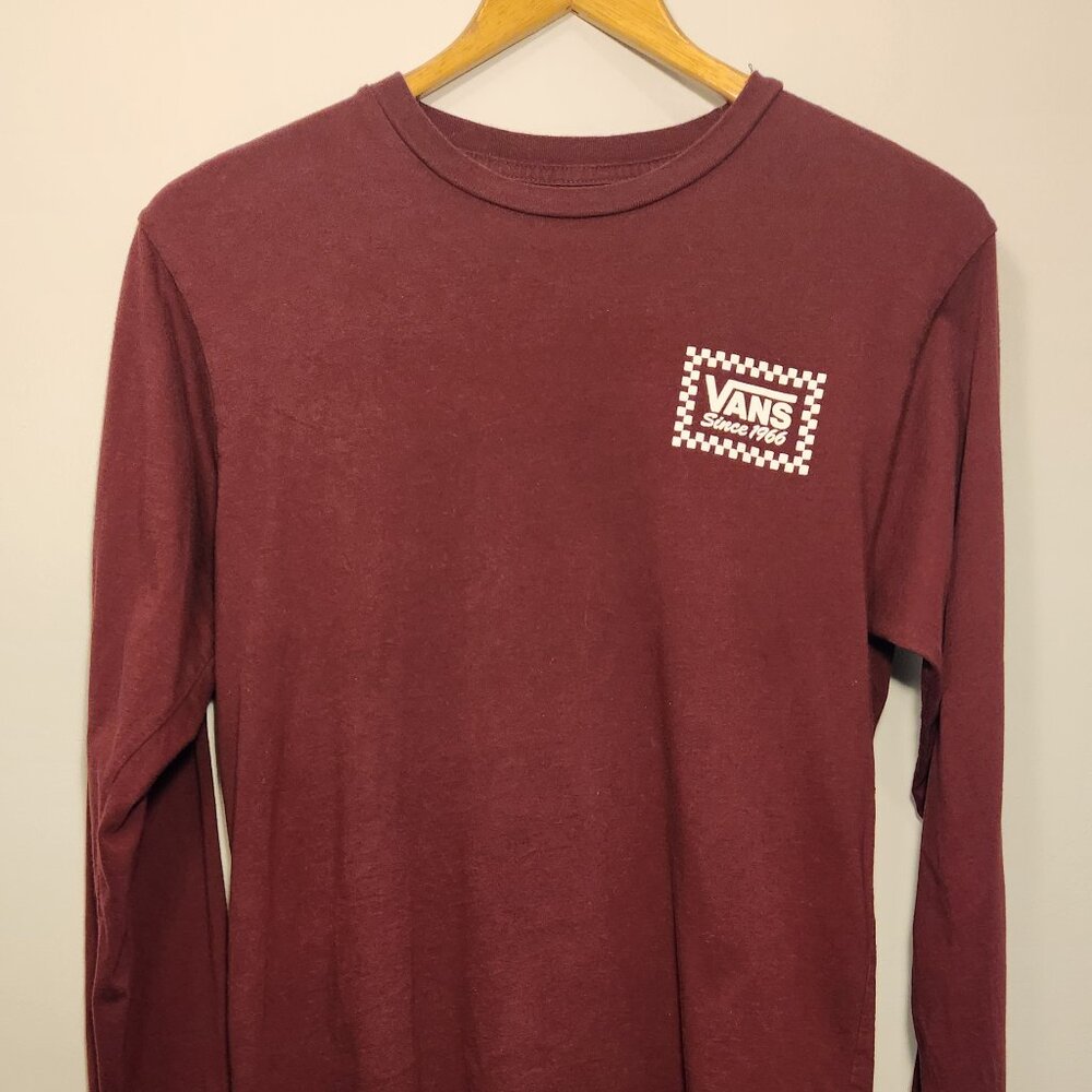 Vans Maroon Long Sleeved Adult Small T-Shirt